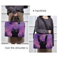 thumbnail image 6 of 16" Laptop Briefcase for Work Travel Laptop Shoulder Bag Carrying Handbag Laptop Case Purple Sky and Black Cat, 6 of 8