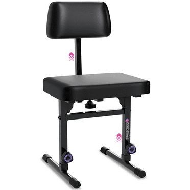 Liquid Stands Piano Bench Adjustable Stool – Music Keyboard Bench with Backrest Seat for Piano Keyboard Stand with Black Padded Cushion for Musicians Piano Stool Chair
