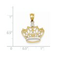 thumbnail image 3 of 14k Yellow Gold and Rhodium Crown Pendant Charm, 3 of 4