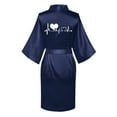 thumbnail image 3 of Kaemgyyd Women's Satin Silk Robes Bride Bridesmaid Kimono Bathrobe Stylish Heart V Neck Sleepwear with Belt Loungewear, 3 of 3