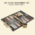 thumbnail image 5 of Sun Flair Backgammon Set Leatherette 11 inch, Folding Classic Board Game, Smart Tactics Premium Best Strategy, Tip Guide Enclosed, map backgammon 135S-2, 5 of 6