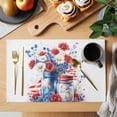 thumbnail image 2 of Independence Day Placemats Set of 2, Red Blue Watercolor Flora American Flag Non-Slip Place Mats Washable Table Mats for Kitchen Dining Table Decorations Indoor/Outdoor, 2 of 9