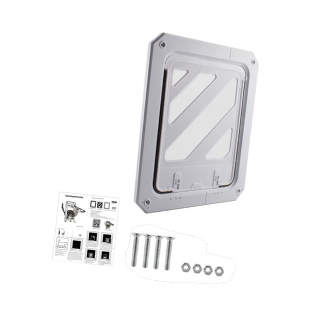 Almencla Cat Flap Door for Cats Doggy Accessory for Window Screen Cat Door for Window white