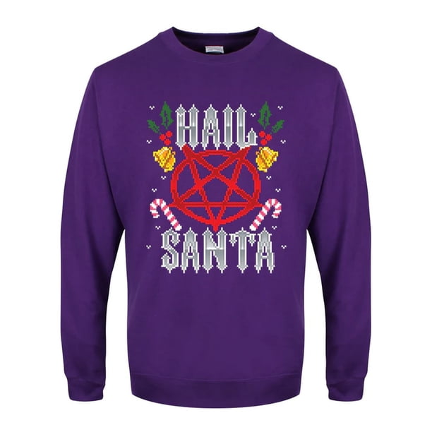 Grindstore - Jersey Hail Santa Navidad para Hombre (Morado)