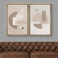 thumbnail image 2 of IDEA4WALL Framed Canvas Print Wall Art Brown and White Geometric Mid-Century Polygons Abstract Shapes Modern Boho Relax/Calm Chic for Living Room, Bedroom, Office - 24"x36"x2 Natural, 2 of 5