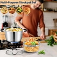 thumbnail image 3 of 6 Quart Stainless Steel Stock Pot with Lid, Deep Fryer Basket for Kitchen Cooking, Induction Ready, 3 of 6