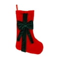 thumbnail image 2 of Anhility Large Christmas Stockings Soft Flocked Fabric Christmas Stockings with Bow Hanging Decorations for Fireplace Holiday Party Wall Mantle Christmas Tree, 17.72x10.63in, 2 of 6