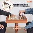 thumbnail image 2 of 3 in 1 Chess Checkers Backgammon Table Set 18 Inch Premium Wooden Game Board Deluxe Combo Furniture Gift for Family, 2 of 6