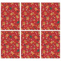 6 Pcs Funny Kitchen Towels,Red Christmas Gingerbread Man Pattern Microfiber Dish Towels,Kitchen Tea Towels,Kitchen Towel Set (18" X 26")