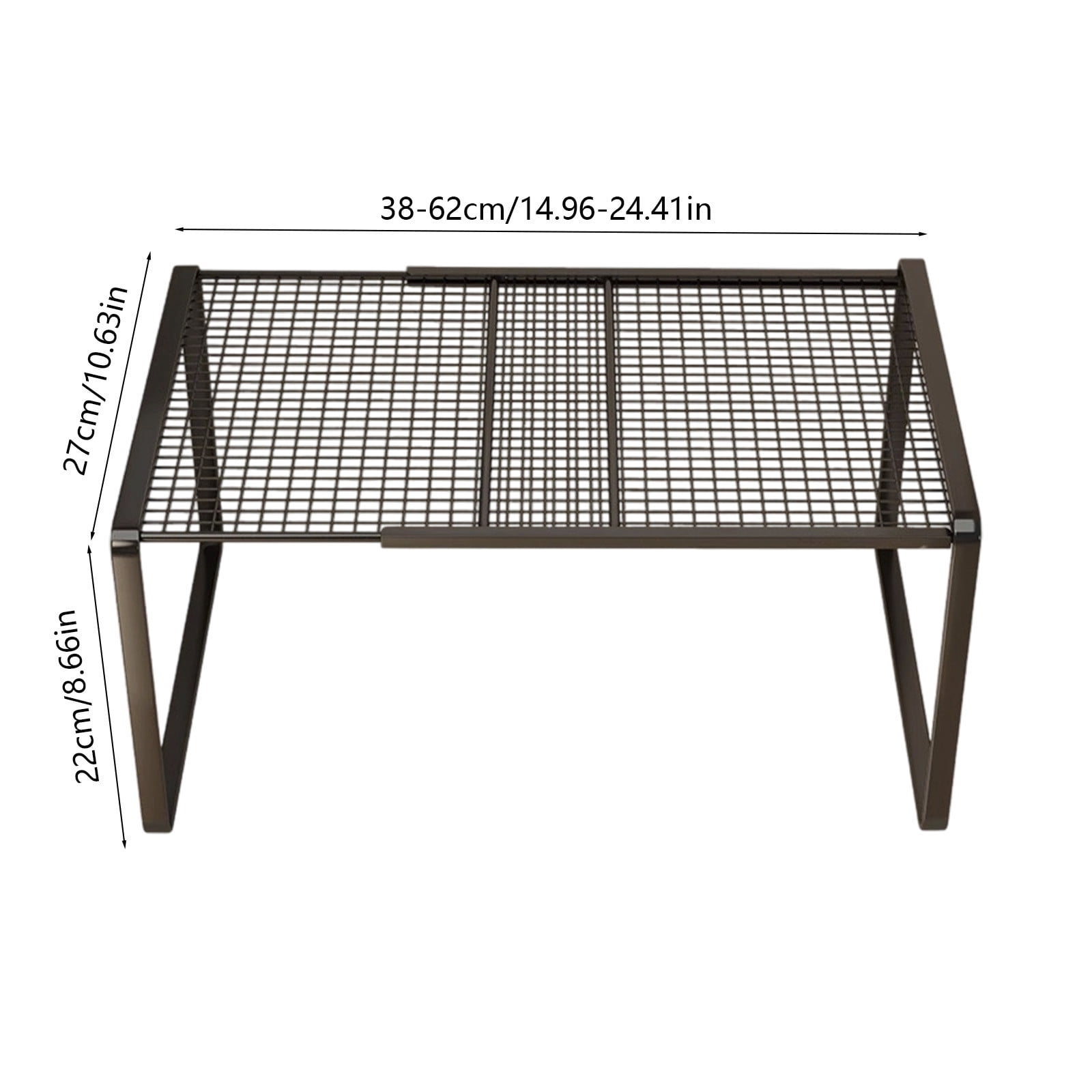 Adjustable Shelves - Expandable Cabinet Storage Shelf Stackable Organizer Rack Saving Space for Kitchen Bathroom Pantry Coffee Countertop Home Office Desk Wardrobe Shoe Cabinet