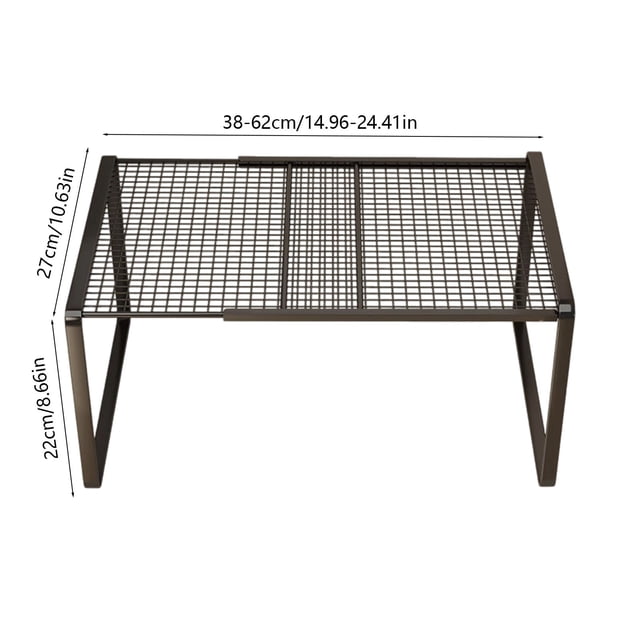 HCBY Stackable Metal Storage Rack, Expandable Organizer Shelf for Closet Pantry Bathroom Cabinet, Multi Purpose Home Organization