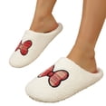 thumbnail image 2 of Domzle Women’s Plush Indoor House Slippers with Memory Foam, Warm Cozy Winter Home Shoes, Non Slip Comfy Bedroom Footwear White, 2 of 9