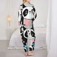 thumbnail image 6 of Wukai Panda Cute Pink Hearts Print Women's Pajama Set - Soft Long Sleeve Sleepwear for Comfort and Style-Medium, 6 of 9