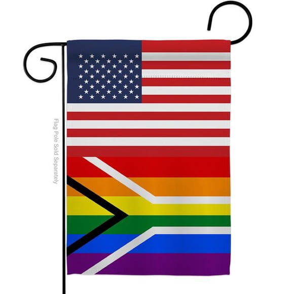 Americana Home & Garden G149032-BO US Gay Garden Flag of South Africa Garden Support Pride 13 x 18.5 in. Double-Sided Decorative Vertical Garden Flags for House Decoration Banner Yard Gift