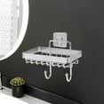 thumbnail image 3 of Soporte para jabonera para baño con gancho para esponja, soporte para jabón en barra para ducha montado en la pared, bandeja escurridora de jabón adhesiva, 3 of 8