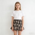 thumbnail image 3 of Skirts for Girls Ruffle Floral Flowy Short Skirts for Girls Cute Summer Skirts for Girls (Black1 12-18 Months), 3 of 7