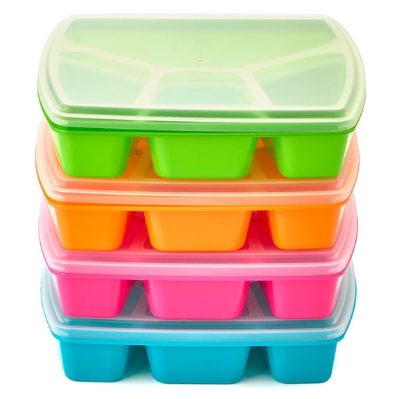 Multicolored Microwave Trays with Lids - Set of 4