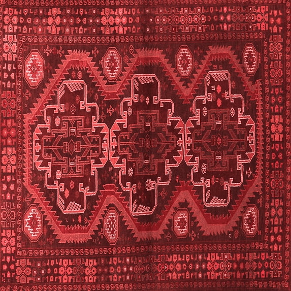 Ahgly Company Indoor Square Persian Red Traditional Area Rugs, 8' Square