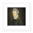 thumbnail image 1 of Simon Portrait Maria Mann 8X8 Inch Square Wooden Framed Wall Art Print Picture with Mount, 1 of 4