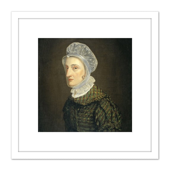 Simon Portrait Maria Mann 8X8 Inch Square Wooden Framed Wall Art Print Picture with Mount