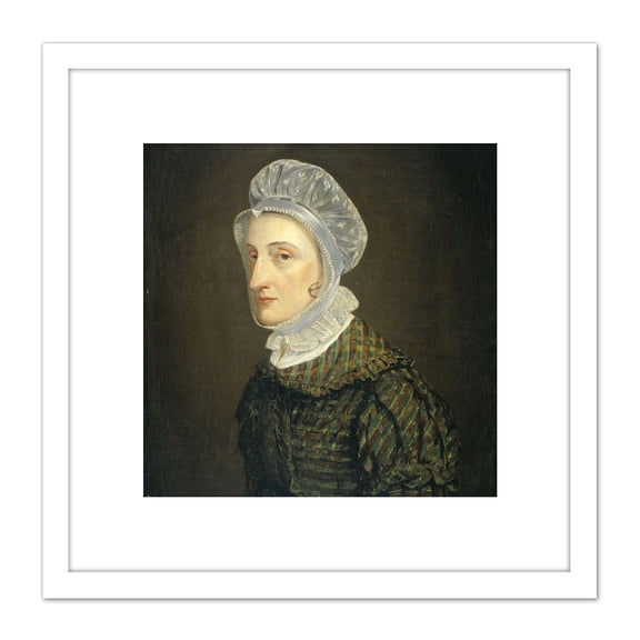 Simon Portrait Maria Mann 8X8 Inch Square Wooden Framed Wall Art Print Picture with Mount