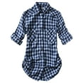 thumbnail image 3 of Matchstick Women's Long Sleeve Flannel Plaid Shirt, 3 of 7