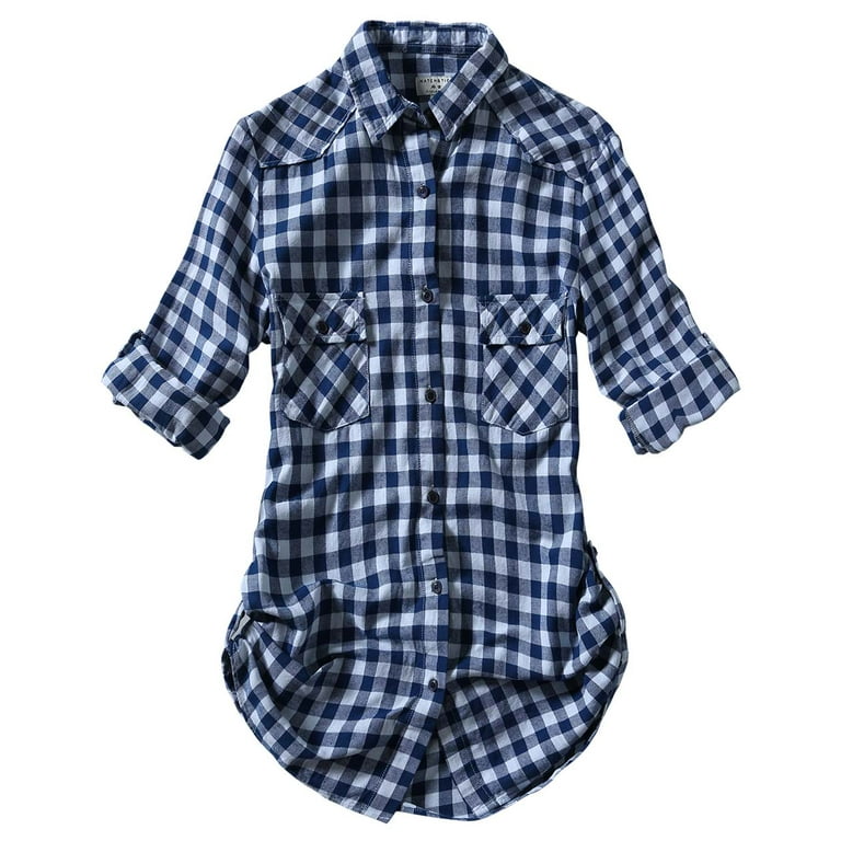 Matchstick Women Long Sleeve Flannel Plaid Checked Shirt (XS-XXL) 