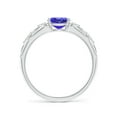 thumbnail image 2 of ANGARA Natural Oval Tanzanite Vintage Style Ring with Diamond Accents in 14K White Gold for Women (Size-7x5mm) | December Birthstone, Anniversary, Jewelry Gift for Women | Natural Tanzanite Ring, 2 of 8