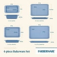thumbnail image 4 of Farberware Easy Solutions 4 Piece Nonstick Baking Pan Set Features Easy Guide Markings and Cookie Outlines on the pan, Dishwasher Safe and Oven Safe to 450°F, Blue, 4 of 9