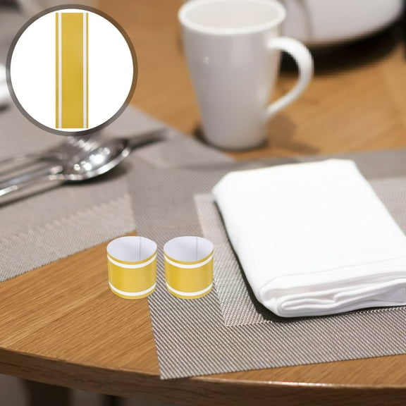 Tineasur 100Pcs Silverware Wrappers and Paper Napkin Bands Self Adhesive for Home Dining