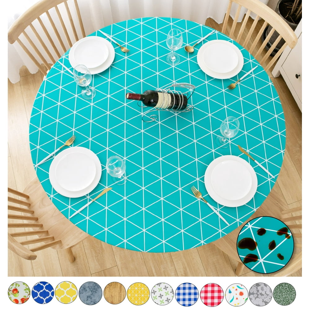 Rally Home Goods Indoor Outdoor Patio Round Fitted Vinyl Tablecloth