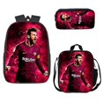 thumbnail image 1 of Conjunto de mochila infantil de 3 piezas con diseños de jugadores de fútbol para el colegio., 1 of 5