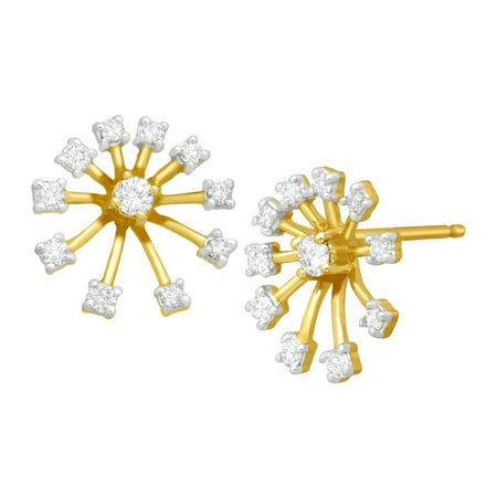 1/4 ct Diamond Starburst Stud Earrings in 10kt Gold