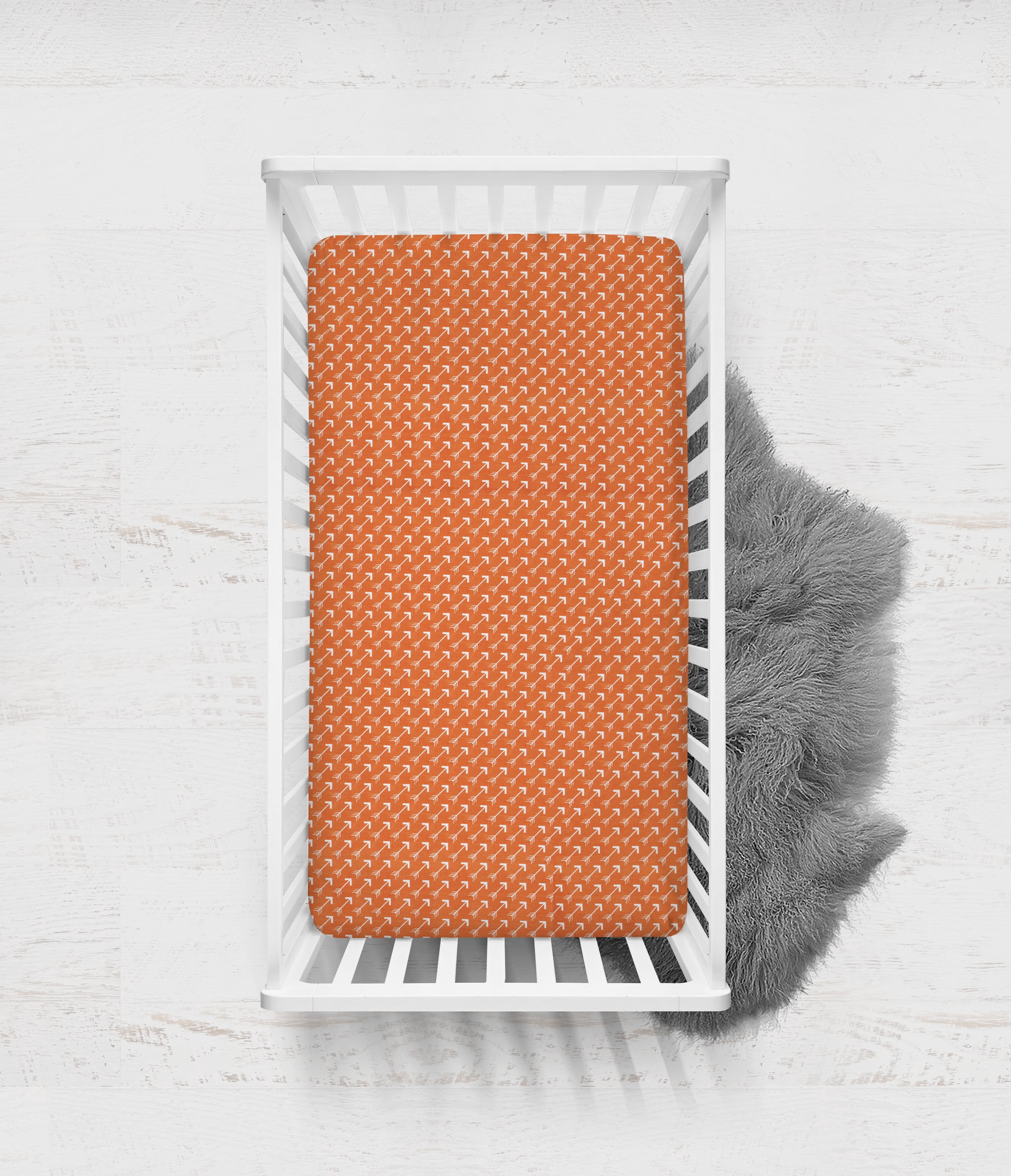 Bacati - Playful Fox Orange/Grey Mini Crib Bedding Set
