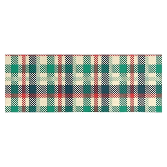 Multi Color Checkerboard Checkered Pattern Kitchen Rug Mat,Kitchen Runner Rugs Non Skid Washable,Decorative Kitchen Floor Mats for Kitchen,Sink,Laundry,17"X47"