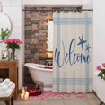 thumbnail image 4 of Blue Starfish Shower Curtains for Bathroom, Welcome Stripe Vintage Linen Texture Washable Fabric Shower Curtain with Hooks Waterproof Bathroom Decor Sets, 66 x 72 Inches, 4 of 9