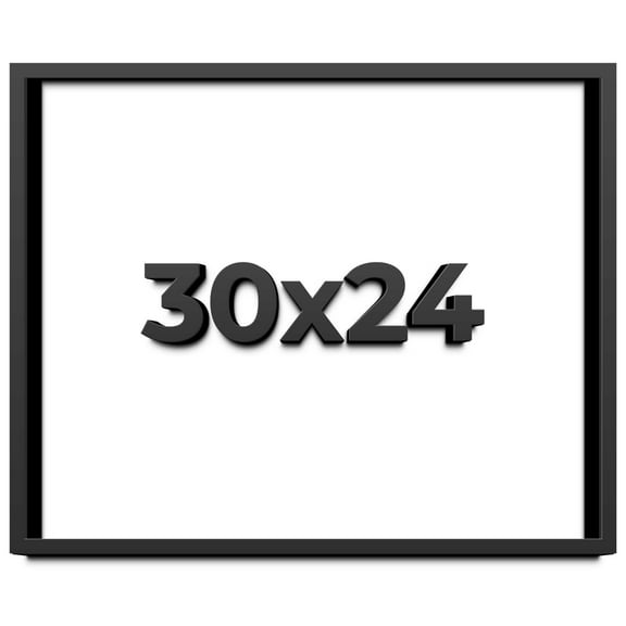 30x24 Shadow Box Frame Black | 1 inches Deep Real Wood Contemporary Shadowbox Display Frame | UV