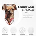 thumbnail image 4 of Balery Vintage Red Flower Chihuahua Body de cuello redondo de manga corta para mujer Tops de manga corta Tops básicos-X-Large, 4 of 7