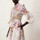 thumbnail image 4 of Zim Style Natura Buttoned Belted Printed Linen Midi Dress, 4 of 5