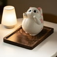 thumbnail image 4 of Ceramic Cat Incense Holder Handmade Desktop Ornament Cute Animal Shape Decoration For Living Room Bedroom Study Meditation And Relaxation Small Ornament Ornament Bulbs 0rnaments Christmas Snowflake, 4 of 4