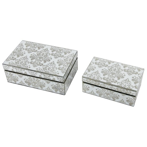 A B Home Etched Mirror Glass Decorative Bo Set Of 2 Com - A B Home Decorative Box A B Home Etched Mirror Glass Decorative Bo Set Of 2 Com - A B Home Decorative Box