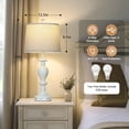 thumbnail image 5 of Lolikit 28" Table Lamp Set of 2 Modern Farmhouse 3-Way Dimmable Touch Lamp Bedside Nightstand Lamps with USB A+C Ports & AC Outlet for Bedroom Living Room, 5 of 6