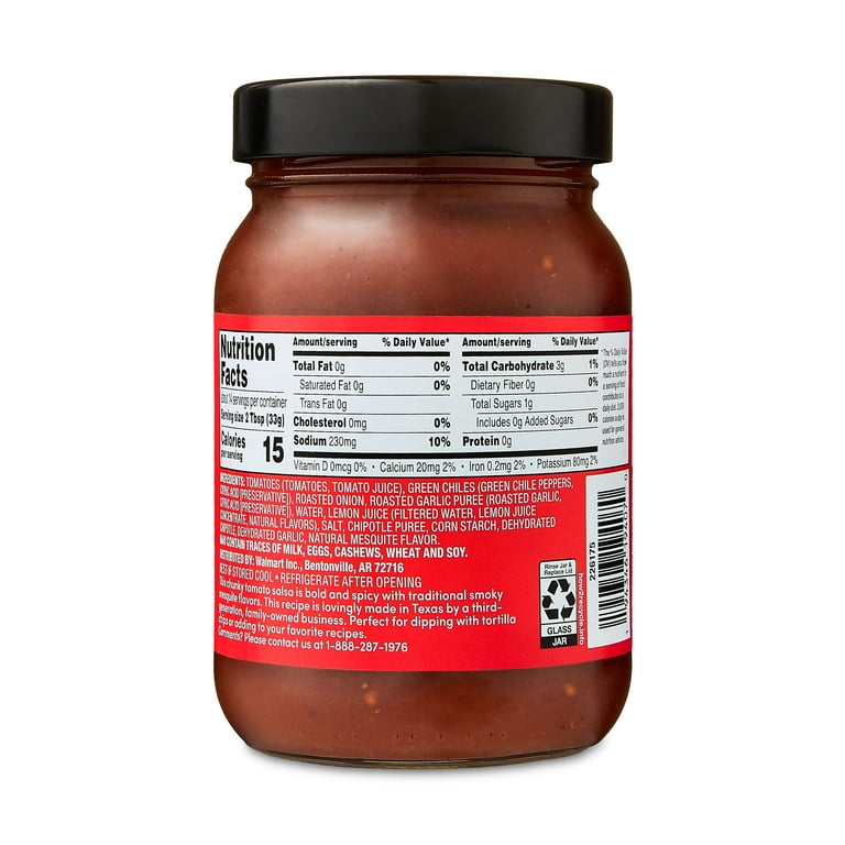 bettergoods Smoky Fire Roasted Salsa Hot 16 oz Jar Chunky Spicy