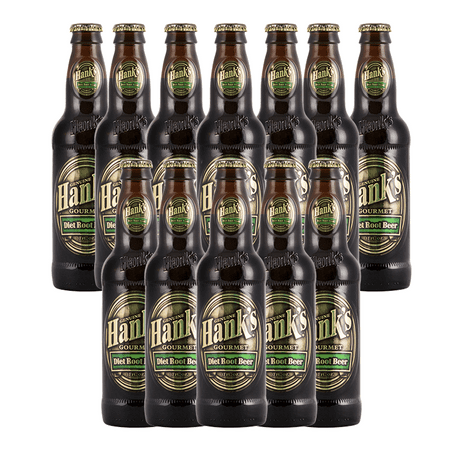 Hank's Genuine Gourmet Diet Root Beer, 12 fl oz Bottles – Premium Craft Soda with Rich, Creamy Flavor. - Zero Calories, Zero Carbs, Pack of 12