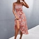 thumbnail image 4 of Tie Shoulder Dress, Washable Floral Print Dress Belted Stylish For Women For Shopping, 4 of 5
