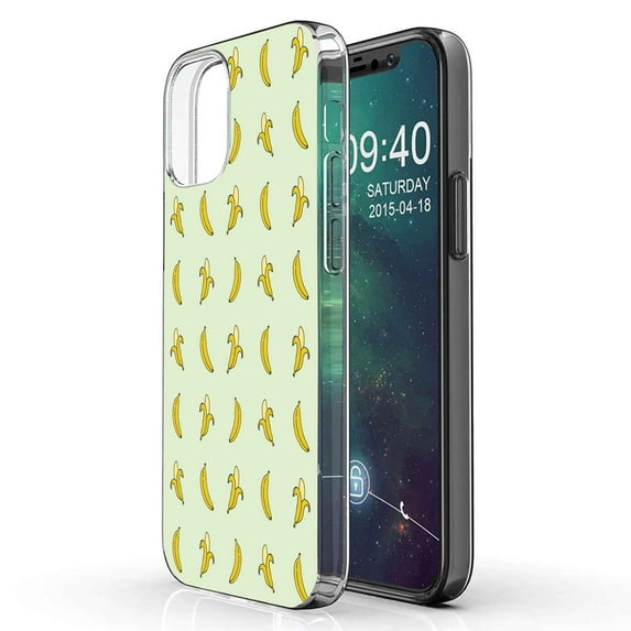 TalkingCase Slim Phone Case Compatible for Apple iPhone 12, 12 Pro, Cute Bananas Print Print, Lightweight,Flexible,Soft, USA