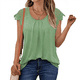 thumbnail image 2 of Blusas de Encaje para Mujer, Camisas Plisadas de Corta, Verde S, 2 of 5