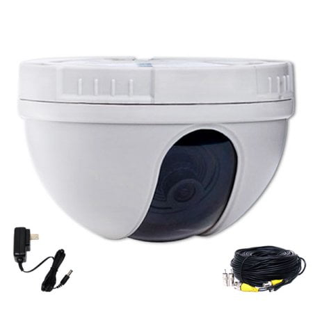 VideoSecu Indoor CCD Dome Security Camera 420TVL 3.6mm Wide Angle Lens w/ Power Supply and Cable for Home DVR System BLX