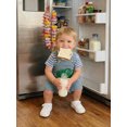 thumbnail image 4 of BemeyourBBs Newborn Baby Summer Clothes Infant Baby Boys Dinosaur Elephant Outfit Casual Loose Striped Short Sleeve T Shirt Tops and Animal Embroidered Overalls Jumpsuit Suspender Pants Set, 4 of 9