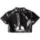 thumbnail image 5 of Top corto ajustado con cremallera para hombre, Top de charol con cuello alto, ropa para discoteca, ropa de dormir de manga corta con hebilla recortada en la espalda para Bar Fiesta Disco, 5 of 5